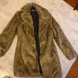 New Look Teddy Jacket in Brown Faux Fur